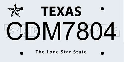 CDM7804 Texas License Plate
