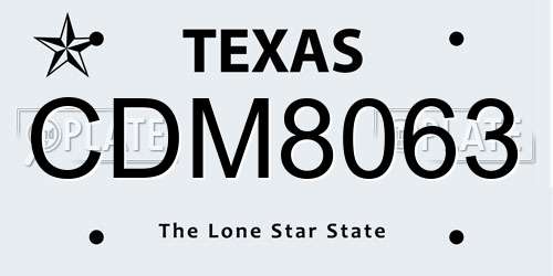 CDM8063 Texas License Plate