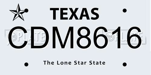 CDM8616 Texas License Plate