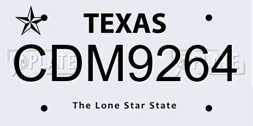 CDM9264 Texas License Plate