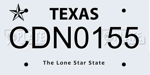 CDN0155 Texas License Plate