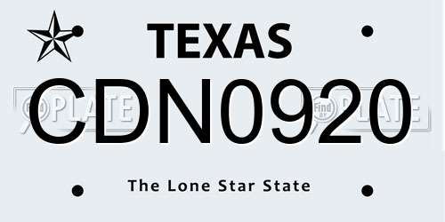 CDN0920 Texas License Plate