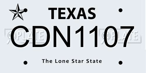CDN1107 Texas License Plate