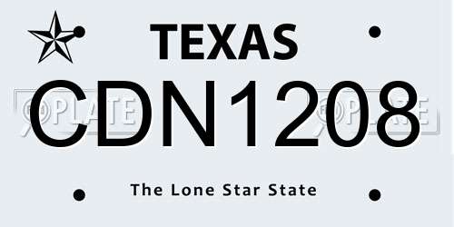 CDN1208 Texas License Plate