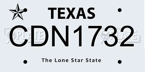 CDN1732 Texas License Plate
