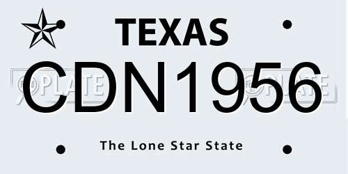 CDN1956 Texas License Plate