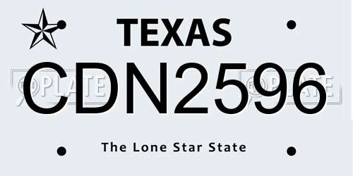 CDN2596 Texas License Plate