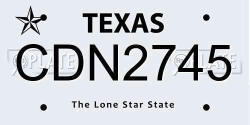 CDN2745 Texas License Plate