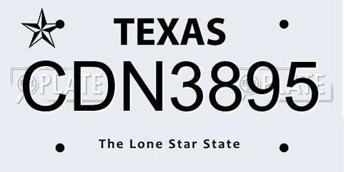CDN3895 Texas License Plate