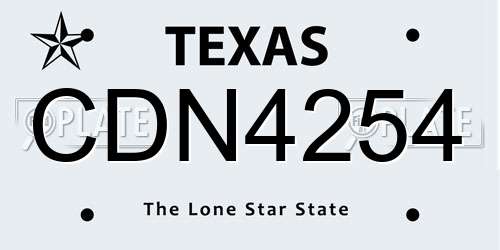 CDN4254 Texas License Plate