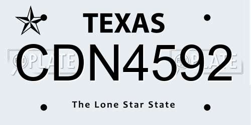 CDN4592 Texas License Plate