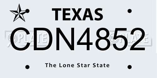 CDN4852 Texas License Plate
