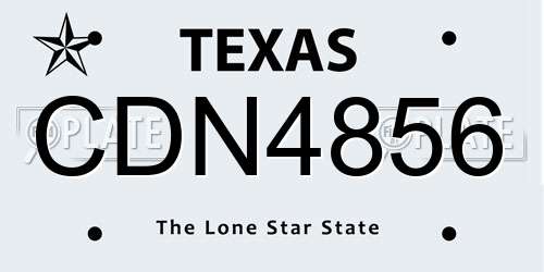 CDN4856 Texas License Plate