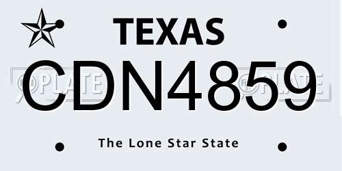 CDN4859 Texas License Plate
