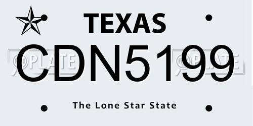 CDN5199 Texas License Plate