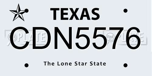 CDN5576 Texas License Plate