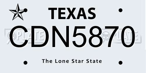 CDN5870 Texas License Plate