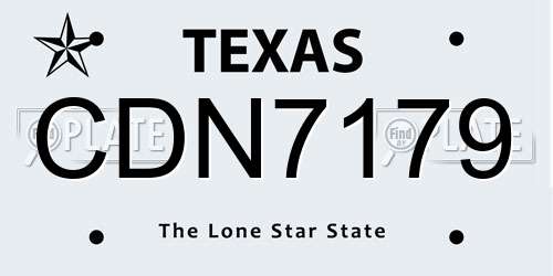 CDN7179 Texas License Plate