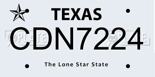 CDN7224 Texas License Plate
