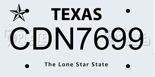 CDN7699 Texas License Plate