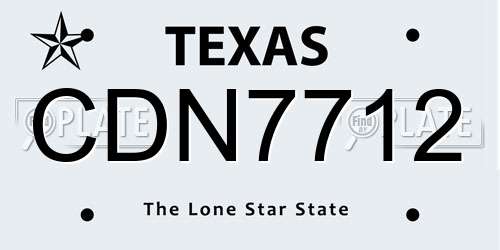 CDN7712 Texas License Plate