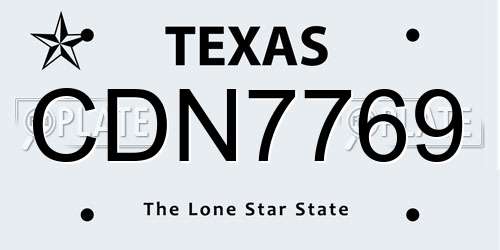 CDN7769 Texas License Plate