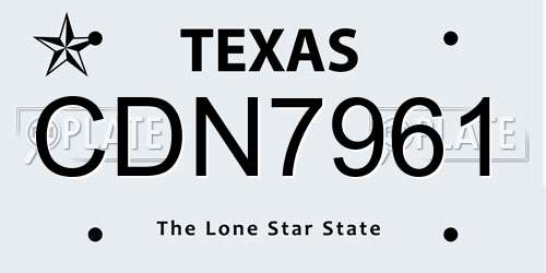 CDN7961 Texas License Plate