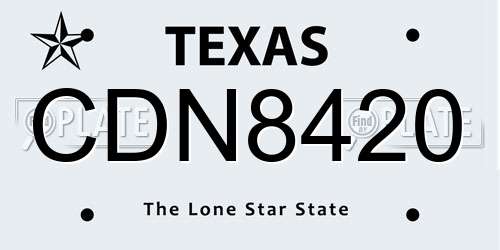 CDN8420 Texas License Plate
