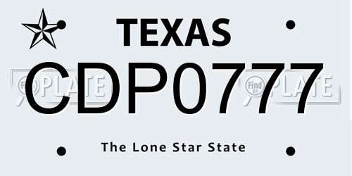 CDP0777 Texas License Plate