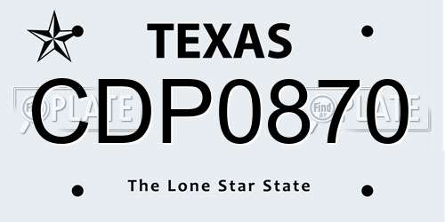 CDP0870 Texas License Plate