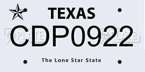 CDP0922 Texas License Plate