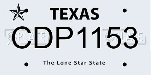 CDP1153 Texas License Plate