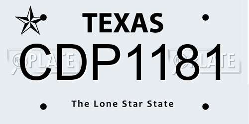 CDP1181 Texas License Plate