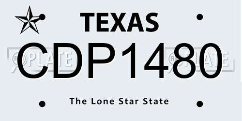 CDP1480 Texas License Plate