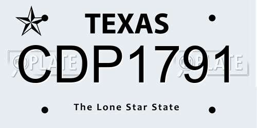 CDP1791 Texas License Plate