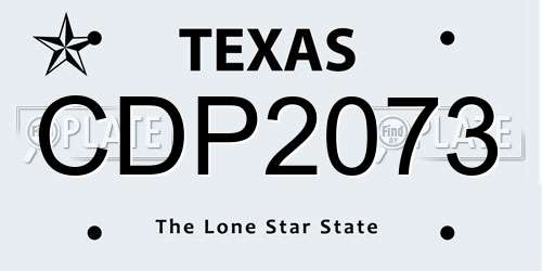 CDP2073 Texas License Plate