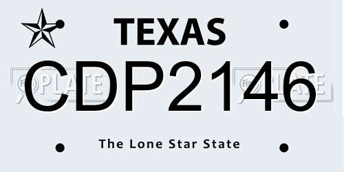 CDP2146 Texas License Plate