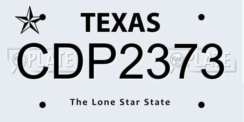 CDP2373 Texas License Plate