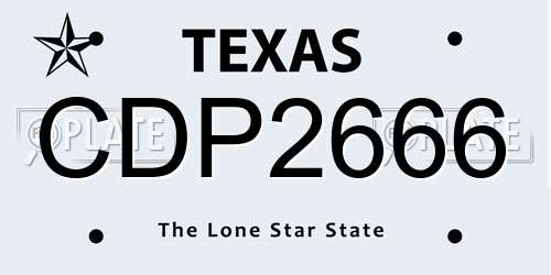 CDP2666 Texas License Plate