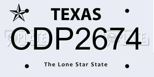 CDP2674 Texas License Plate