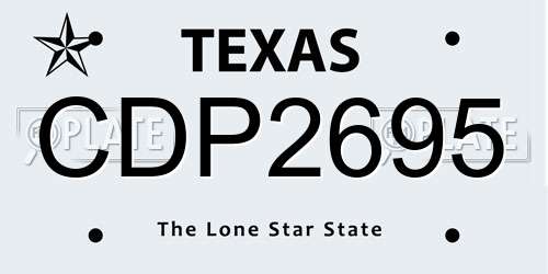 CDP2695 Texas License Plate