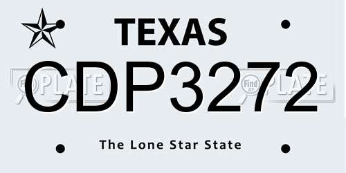 CDP3272 Texas License Plate