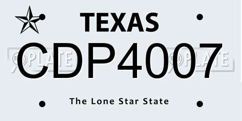CDP4007 Texas License Plate