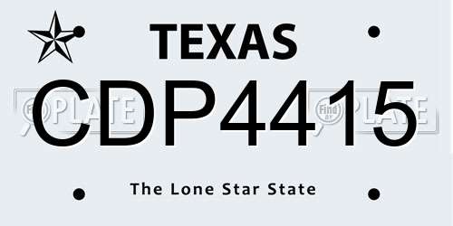 CDP4415 Texas License Plate