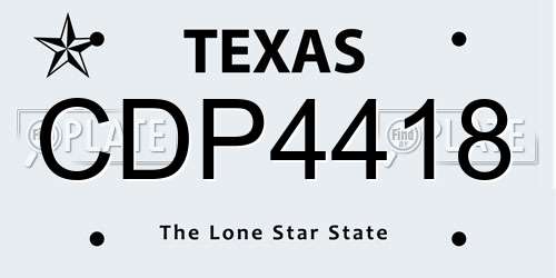 CDP4418 Texas License Plate