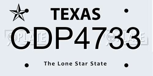 CDP4733 Texas License Plate