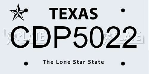 CDP5022 Texas License Plate