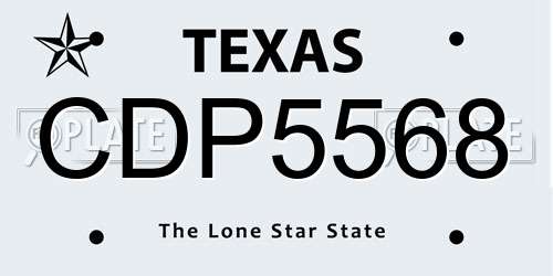 CDP5568 Texas License Plate