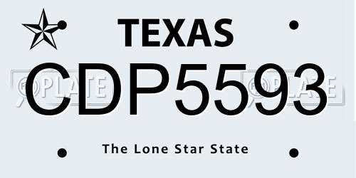 CDP5593 Texas License Plate