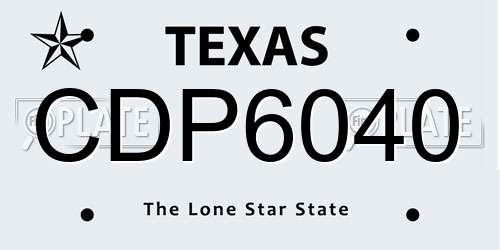 CDP6040 Texas License Plate